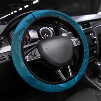 New Zealand Matariki Steering Wheel Cover Maori Manaia Galaxy Silver Fern Blue Color