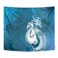 New Zealand Matariki Tapestry Maori Manaia Galaxy Silver Fern Blue Color LT22 - Polynesian Pride