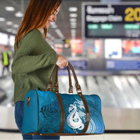 New Zealand Matariki Travel Bag Maori Manaia Galaxy Silver Fern Blue Color