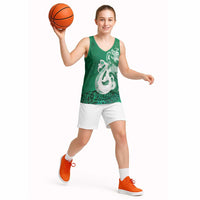 New Zealand Matariki Basketball Jersey Maori Manaia Galaxy Silver Fern Green Color
