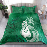 New Zealand Matariki Bedding Set Maori Manaia Galaxy Silver Fern Green Color