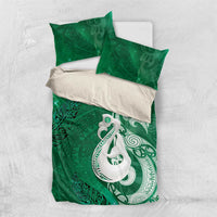 New Zealand Matariki Bedding Set Maori Manaia Galaxy Silver Fern Green Color
