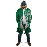 New Zealand Matariki Cloak Maori Manaia Galaxy Silver Fern Green Color