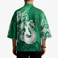 New Zealand Matariki Kimono Maori Manaia Galaxy Silver Fern Green Color