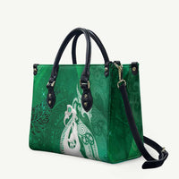 New Zealand Matariki Leather Bag Maori Manaia Galaxy Silver Fern Green Color