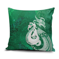 New Zealand Matariki Pillow Cover Maori Manaia Galaxy Silver Fern Green Color
