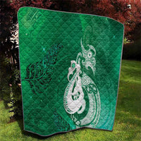 New Zealand Matariki Quilt Maori Manaia Galaxy Silver Fern Green Color