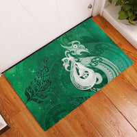 New Zealand Matariki Rubber Doormat Maori Manaia Galaxy Silver Fern Green Color