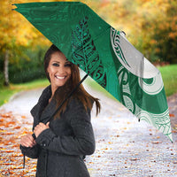 New Zealand Matariki Umbrella Maori Manaia Galaxy Silver Fern Green Color