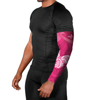 New Zealand Breast Cancer Awareness Arm Sleeves Pink Ribbon Butterfly Maori Pattern LT22 - Polynesian Pride