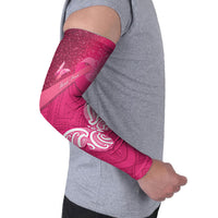 New Zealand Breast Cancer Awareness Arm Sleeves Pink Ribbon Butterfly Maori Pattern LT22 - Polynesian Pride