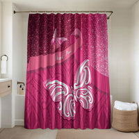New Zealand Breast Cancer Awareness Bathroom Set Pink Ribbon Butterfly Maori Pattern