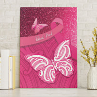 New Zealand Breast Cancer Awareness Canvas Wall Art Pink Ribbon Butterfly Maori Pattern LT22 Without Frame Pink - Polynesian Pride