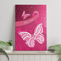 New Zealand Breast Cancer Awareness Canvas Wall Art Pink Ribbon Butterfly Maori Pattern LT22 - Polynesian Pride
