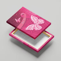 New Zealand Breast Cancer Awareness Canvas Wall Art Pink Ribbon Butterfly Maori Pattern LT22 - Polynesian Pride