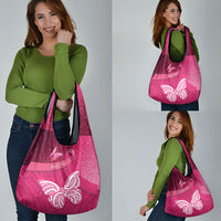 New Zealand Breast Cancer Awareness Grocery Bag Pink Ribbon Butterfly Maori Pattern