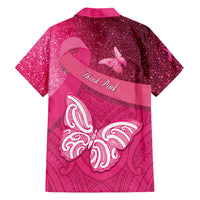 New Zealand Breast Cancer Awareness Hawaiian Shirt Pink Ribbon Butterfly Maori Pattern