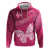 New Zealand Breast Cancer Awareness Hoodie Pink Ribbon Butterfly Maori Pattern
