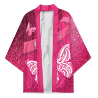 New Zealand Breast Cancer Awareness Kimono Pink Ribbon Butterfly Maori Pattern LT22 Unisex Pink - Polynesian Pride