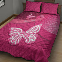 New Zealand Breast Cancer Awareness Quilt Bed Set Pink Ribbon Butterfly Maori Pattern LT22 - Polynesian Pride