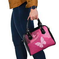 New Zealand Breast Cancer Awareness Shoulder Handbag Pink Ribbon Butterfly Maori Pattern LT22 - Polynesian Pride