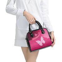 New Zealand Breast Cancer Awareness Shoulder Handbag Pink Ribbon Butterfly Maori Pattern LT22 - Polynesian Pride
