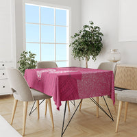 New Zealand Breast Cancer Awareness Tablecloth Pink Ribbon Butterfly Maori Pattern