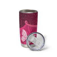 New Zealand Breast Cancer Awareness Tumbler Cup Pink Ribbon Butterfly Maori Pattern