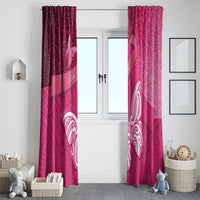 New Zealand Breast Cancer Awareness Window Curtain Pink Ribbon Butterfly Maori Pattern LT22 - Polynesian Pride