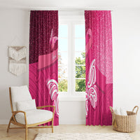 New Zealand Breast Cancer Awareness Window Curtain Pink Ribbon Butterfly Maori Pattern LT22 - Polynesian Pride