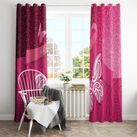 New Zealand Breast Cancer Awareness Window Curtain Pink Ribbon Butterfly Maori Pattern LT22 - Polynesian Pride