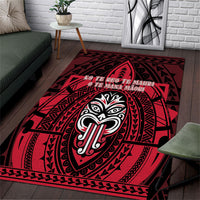New Zealand Maori Language Week Area Rug Te Wiki O Te Reo Maori Hei Tiki LT22 Red - Polynesian Pride