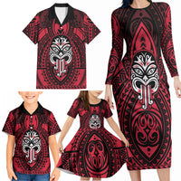 New Zealand Maori Language Week Family Matching Long Sleeve Bodycon Dress and Hawaiian Shirt Te Wiki O Te Reo Maori Hei Tiki LT22 - Polynesian Pride