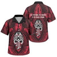 New Zealand Maori Language Week Family Matching Tank Maxi Dress and Hawaiian Shirt Te Wiki O Te Reo Maori Hei Tiki LT22 Son's Shirt Red - Polynesian Pride