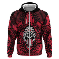 New Zealand Maori Language Week Zip Hoodie Te Wiki O Te Reo Maori Hei Tiki LT22 Zip Hoodie Red - Polynesian Pride