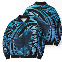 New Zealand Matariki Bomber Puffer Jacket Maori Humpback Whale Galaxy