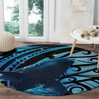 New Zealand Matariki Round Carpet Maori Humpback Whale Galaxy