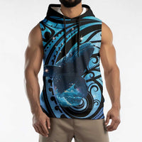 New Zealand Matariki Sleeveless Hoodie Maori Humpback Whale Galaxy