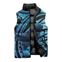 New Zealand Matariki Sleeveless Puffer Jacket Maori Humpback Whale Galaxy LT22 - Polynesian Pride