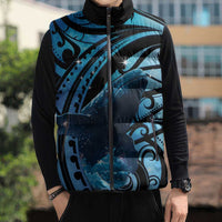 New Zealand Matariki Sleeveless Puffer Jacket Maori Humpback Whale Galaxy LT22 - Polynesian Pride