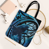 New Zealand Matariki Tote Bag Maori Humpback Whale Galaxy LT22 Black Strap One Size Blue - Polynesian Pride