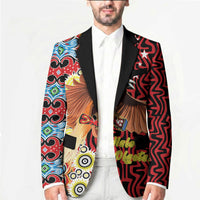 Personalised Papua New Guinea Pidgin Language Week Blazer Halo Olgeta Tok Pisin Wik Bird Of Paradise Oro Batik LT22 - Polynesian Pride