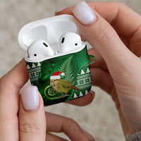 New Zealand Kakapo Christmas In July AirPods Case Silver Fern Santa Xmas Green Color