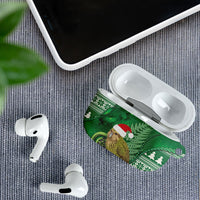 New Zealand Kakapo Christmas In July AirPods Case Silver Fern Santa Xmas Green Color
