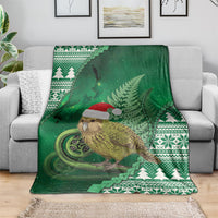 New Zealand Kakapo Christmas In July Blanket Silver Fern Santa Xmas Green Color