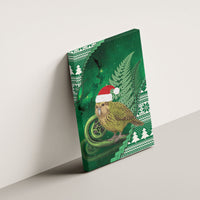 New Zealand Kakapo Christmas In July Canvas Wall Art Silver Fern Santa Xmas Green Color