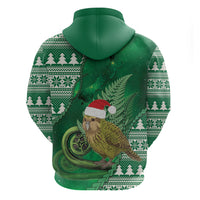 New Zealand Kakapo Christmas In July Hoodie Silver Fern Santa Xmas Green Color