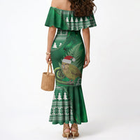 New Zealand Kakapo Christmas In July Mermaid Dress Silver Fern Santa Xmas Green Color LT22 - Polynesian Pride