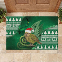 New Zealand Kakapo Christmas In July Rubber Doormat Silver Fern Santa Xmas Green Color