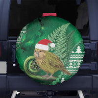 New Zealand Kakapo Christmas In July Spare Tire Cover Silver Fern Santa Xmas Green Color